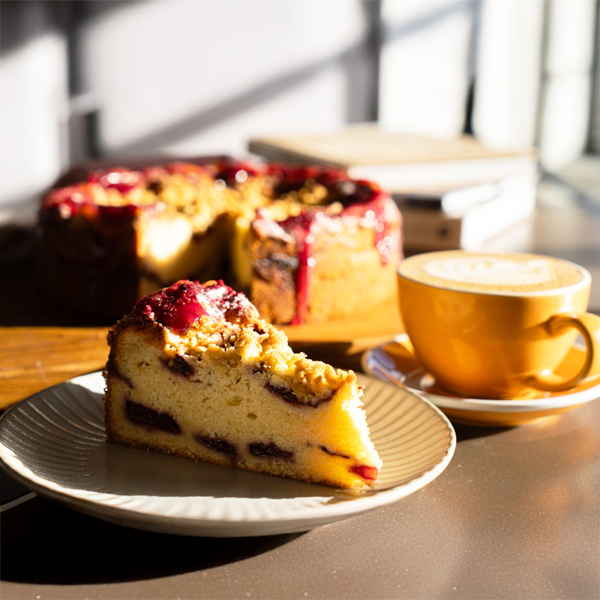 COM Sep '25   600px x 600px Plum Lemon Ricotta Crumble Cak